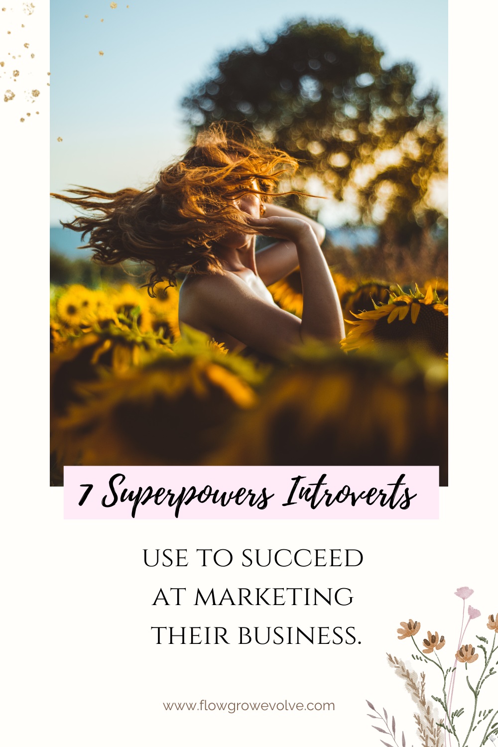 5 Superpowers that introverts use to succeed at marketing their small business. Pinterest post